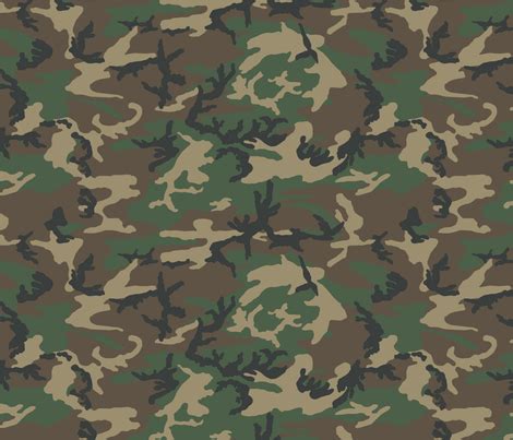 M81 Woodland Camo Half Scale fabric - ricraynor - Spoonflower