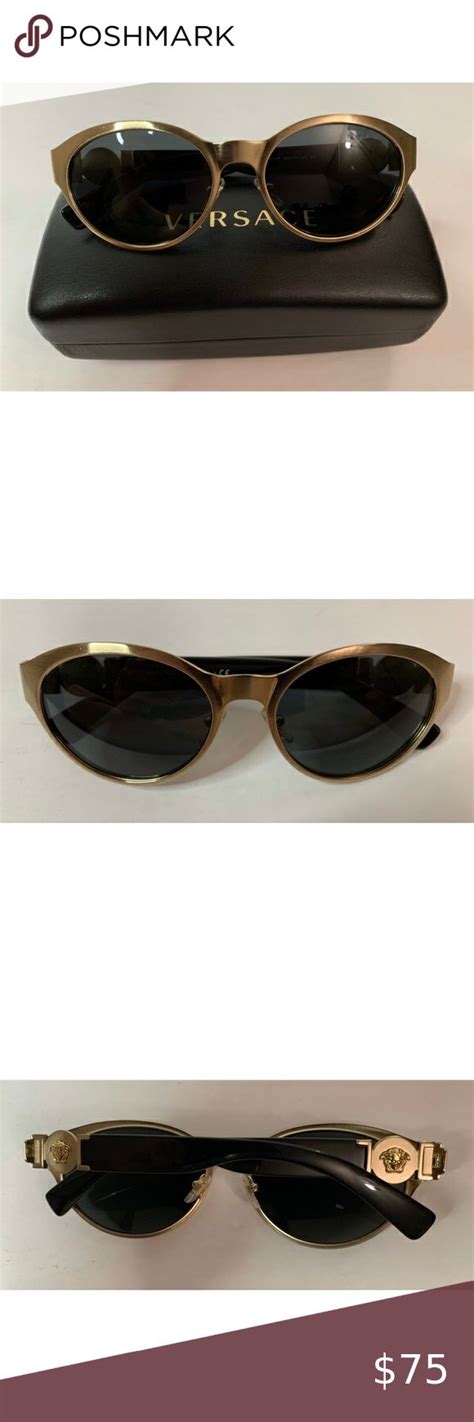 Versace Gold Brushed Sunglasses MOD 2179 55mm Pre owned in good ...