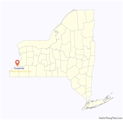 Map of Forestville CDP, New York - Thong Thai Real