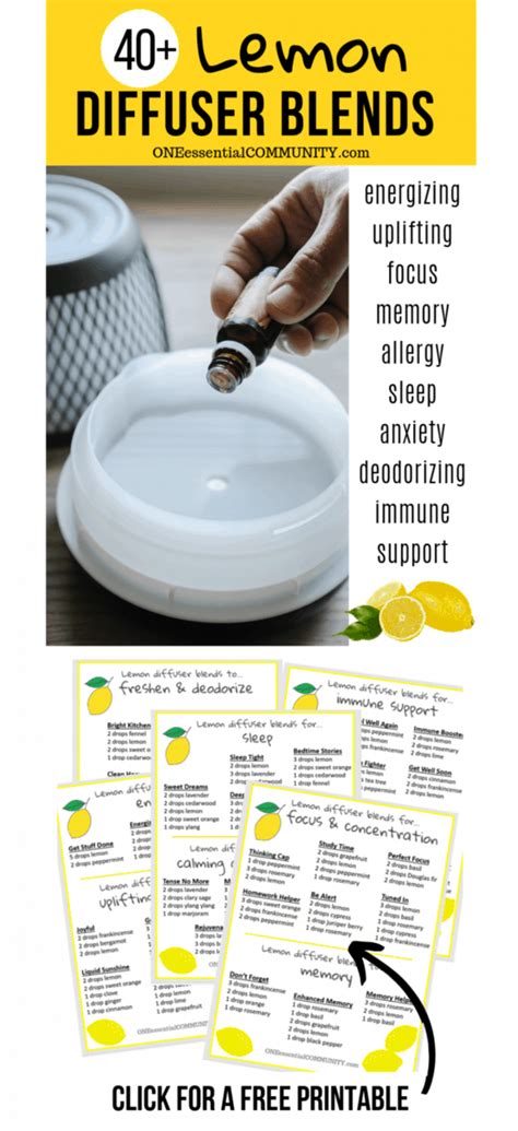 Lemon Diffuser Blends - Free Printable - One Essential Community