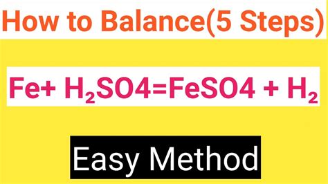 Fe+ H2SO4=FeSO4 + H2 Balanced Equation||Iron +Sulphuric acid=Iron(ii) sulphate+Hydrogen Balanced ...