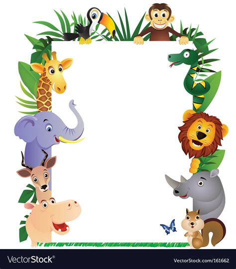 Animal cartoon frame Royalty Free Vector Image