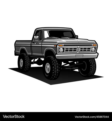 American retro lifted truck Royalty Free Vector Image