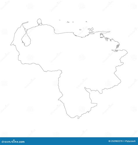 Venezuela Vector Country Map Outline Stock Vector - Illustration of outline, vector: 252982270