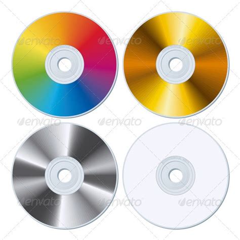 Set of Four Blank CDs, Vectors | GraphicRiver