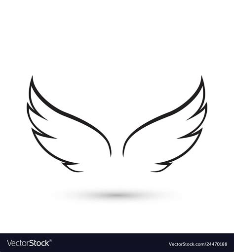 Angel wings icon vector image on VectorStock | Angel wings tattoo simple, Angel wings icon, Tiny ...