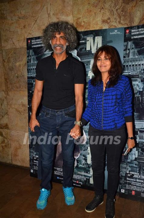 Makarand Deshpande with wife Nivedita at the special screening of ...