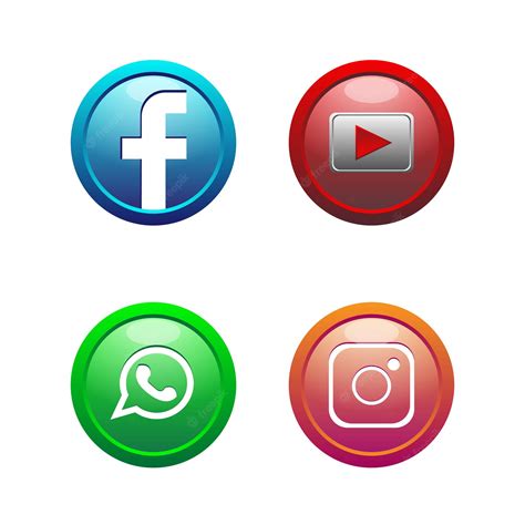 Premium Vector | 3d button social media icon