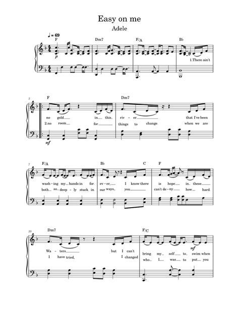 Easy on me – Adele Sheet music for Piano (Solo) | Musescore.com