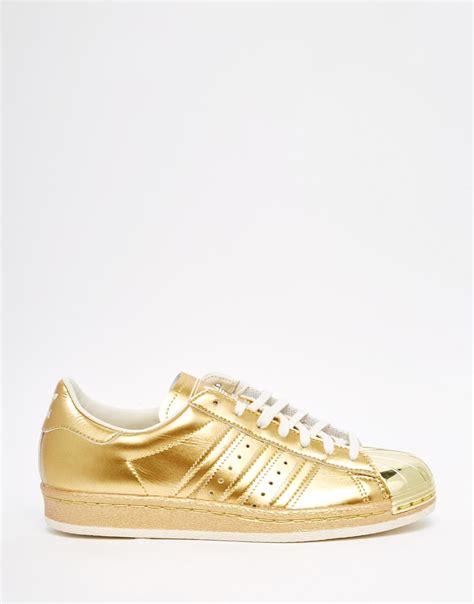 Lyst - Adidas originals Originals Superstar 80's Gold Metallic Trainers ...