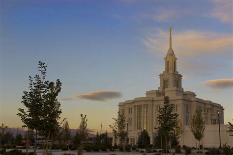 Payson Utah Temple in the Evening