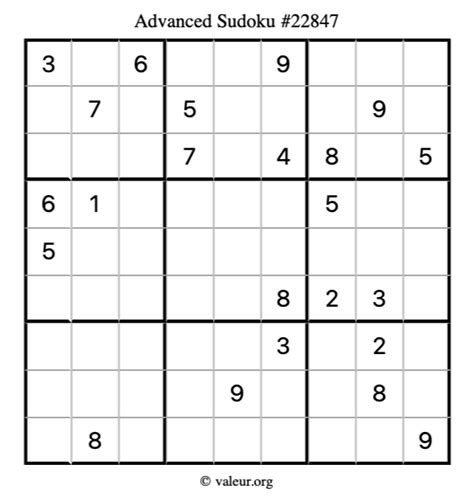 Advanced Sudoku Puzzle #22847