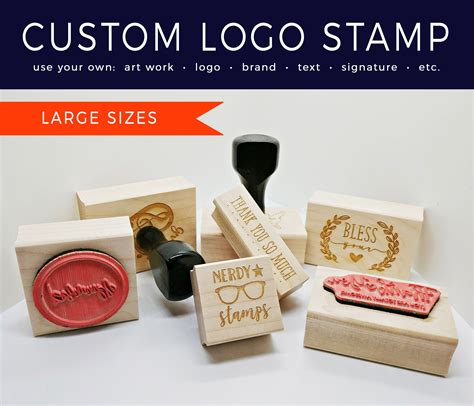 CUSTOM LOGO or TEXT Wood Stamp Custom Image or Text Stamp - Etsy