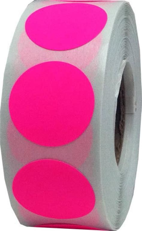 500 Neon Fluorescent Pink Dot Stickers - 0.75 Inch Round Adhesive Labels | Seal craft ...