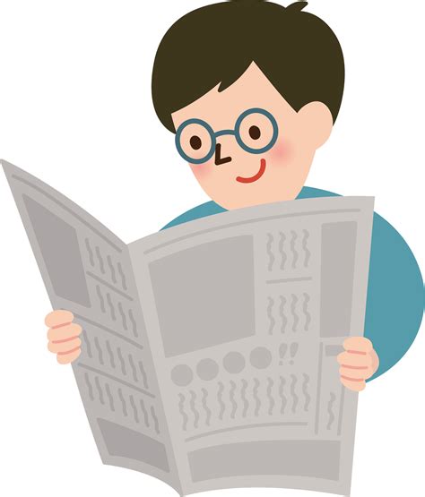 Reading News Paper Clipart