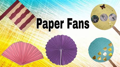 4 easy paper fans | How to make paper fan | Summer Craft Ideas | DIY ...