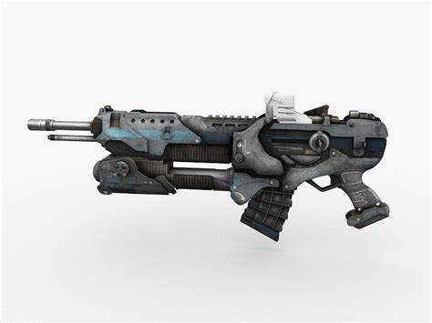 Futuristic Assault Rifle 3d model 3ds Max,Object files free download ...