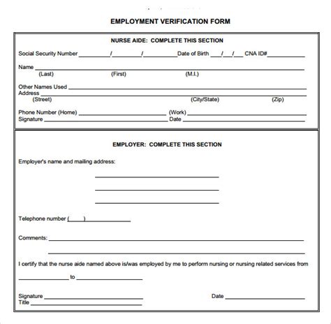 FREE 8+ Employment Verification Forms in PDF