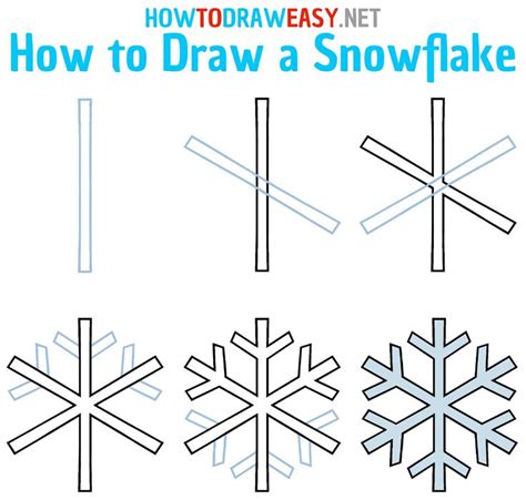 easy snowflake drawing step by step - Danika Creel