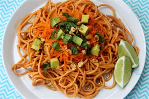 Crunchy Yam Noodles with Spicy PB Sauce