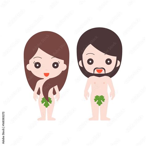 adam and eve character in genesis, flat design illustration Stock Vector | Adobe Stock