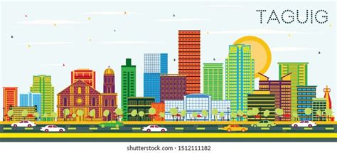 Taguig Philippines City Skyline Color Buildings Stock Vector (Royalty Free) 1512111182 ...