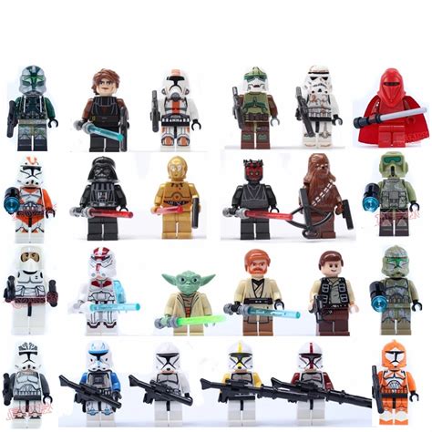 24 pièces STAR WARS Figure Jedi Skywalker dark Maul Clone War Storm Trooper Yoda jouets de ...