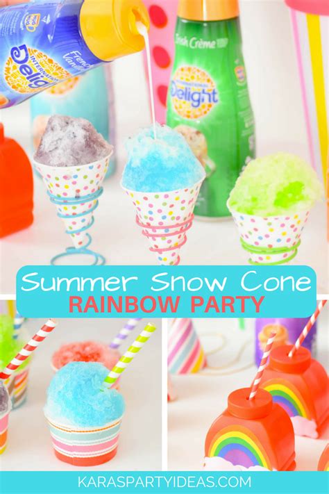 Kara's Party Ideas Summer Snow Cone Rainbow Party | Kara's Party Ideas