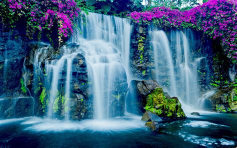 Pretty Red Beautiful blue waterfall in hawaii : wallpapers13.com - Oxilo