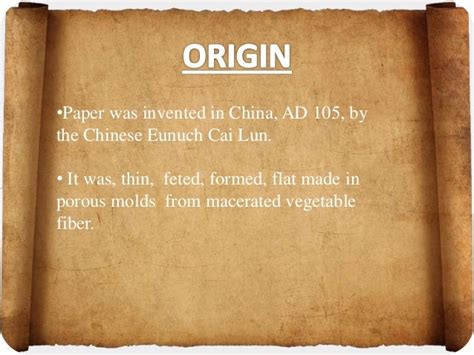 Invention of paper