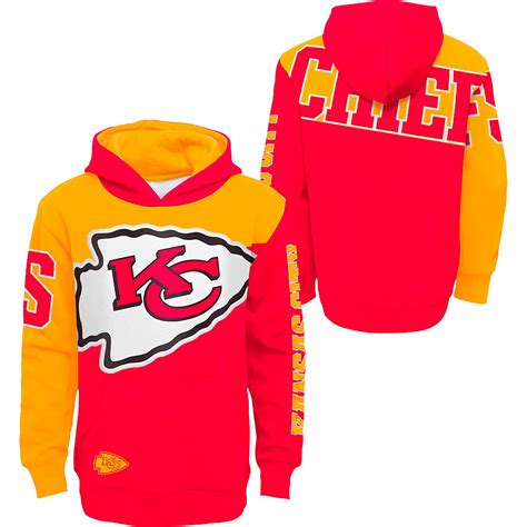 NFL Boys' 4-7 Kansas City Chiefs Quarterback Sneak Sublimated Hoodie ...