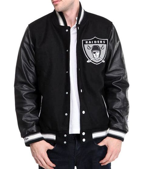 Raiders Varsity Jacket | Men’s Black Oakland Raiders Bomber Jacket