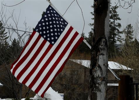 American Flag In Winter Free Stock Photo - Public Domain Pictures