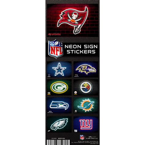 NFL Football Neon Sign Stickers 300 per box