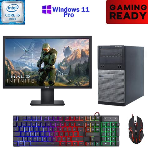 Restored Windows 11 Gaming Dell Core i5 240GB SSD + 1TB HDD WiFi 16GB RAM 22" LCD Desktop ...