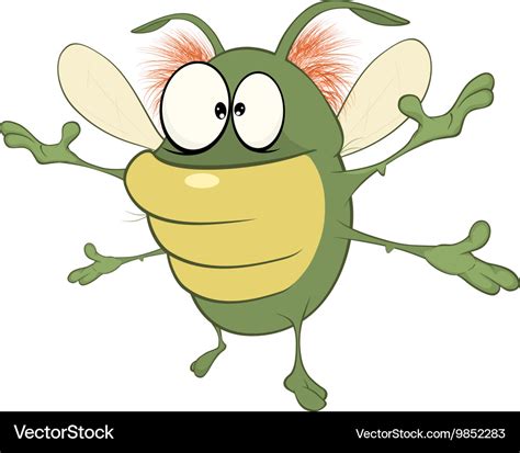 Funny bug cartoon character Royalty Free Vector Image