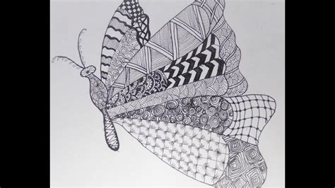 Butterfly Doodle Art || How to draw butterfly || doodle art pattern || zentangle doodle art ...