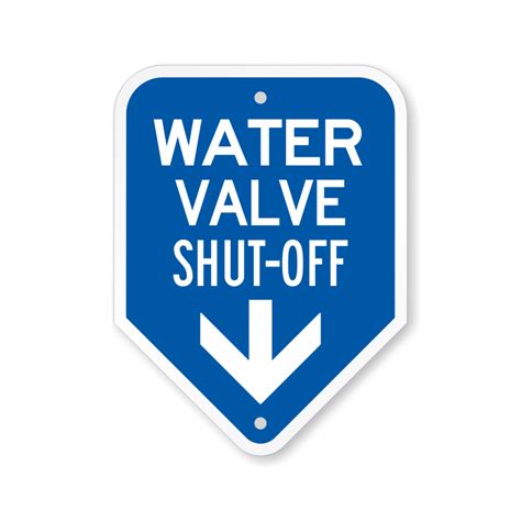 Water Valve Shut-Off With Down Arrow Sign, SKU: K2-4950