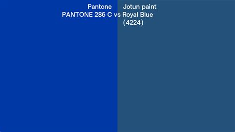 Pantone 286 C vs Jotun paint Royal Blue (4224) side by side comparison