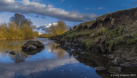 River Calder, Ightenhill, Burnley, Lancashire, England. 24th March 2015 ...