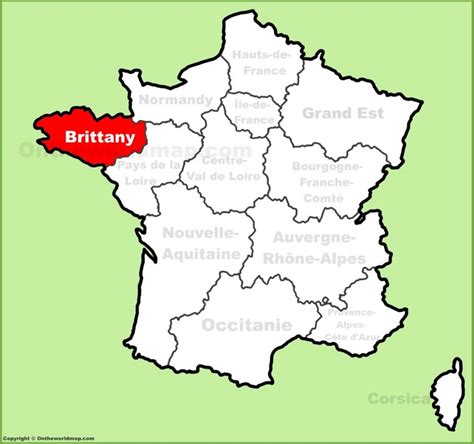 Brittany location on the France map