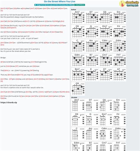 Chord: On the Street Where You Live - tab, song lyric, sheet, guitar, ukulele | chords.vip