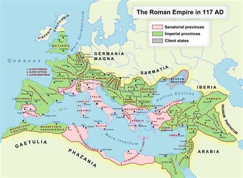 Ancient Roman Empire Map Rivers