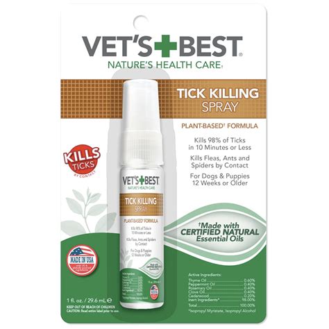 Vet's Best Tick Killing Spray for Dogs and Puppies, 1 fl. oz ...