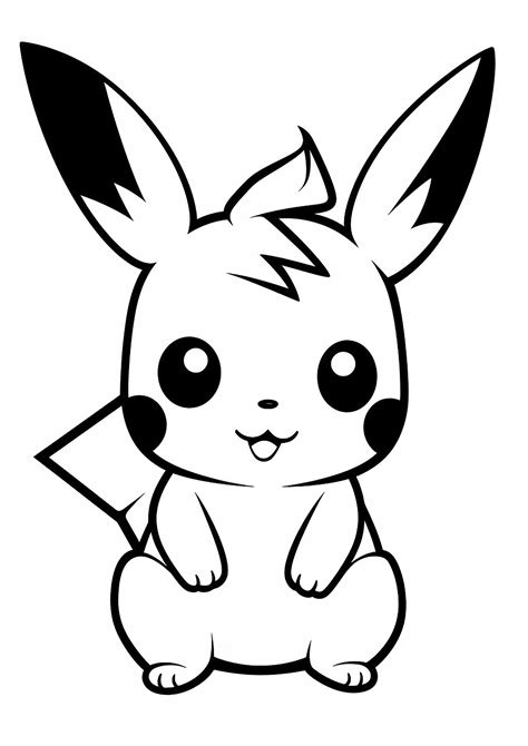 Cute Pikachu - All Pokemon coloring pages Kids Coloring Pages