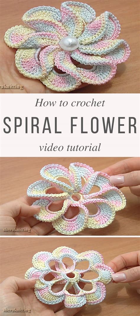 How To Easily Crochet 3D Spiral Flower - CrochetBeja