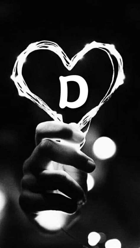 D Letter, Black And White, love HD phone wallpaper | Pxfuel