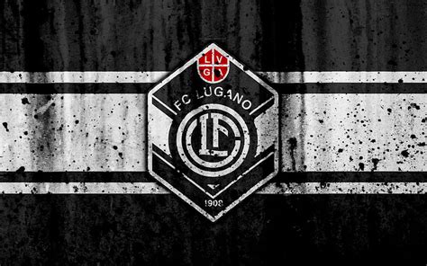 FC Lugano logo, stone texture, grunge, Switzerland Super League, football, emblem, HD wallpaper ...