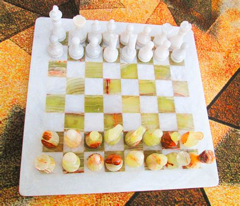 Vintage Marble Chess Set 12, Marble Chess Board, Onyx Checkers Game ...