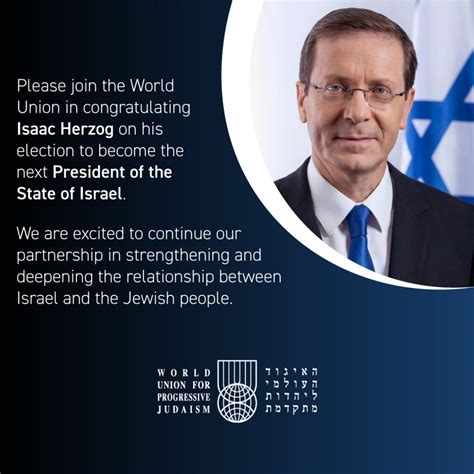 [ISRAEL] The World Union Congratulates Isaac Herzog, Elected 11th ...